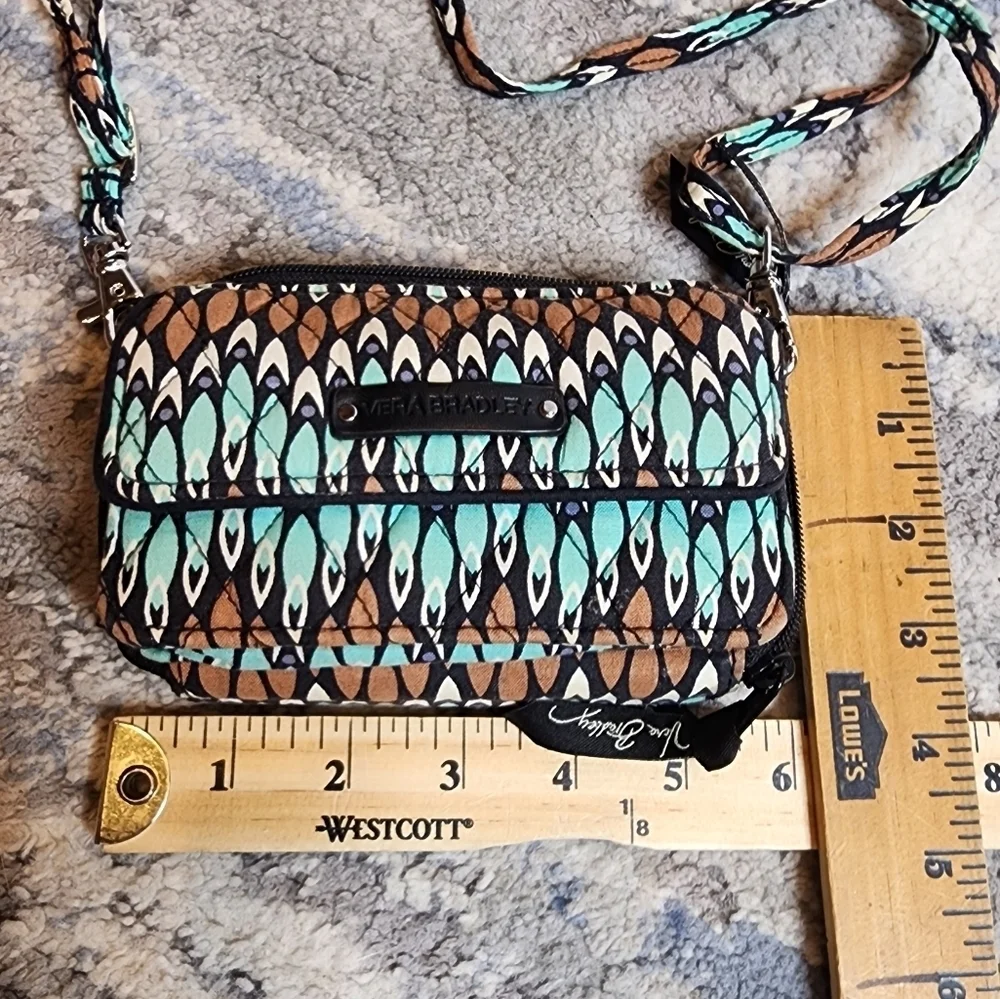 Vera Bradley‎ Sierra Stream All-in-One Crossbody Bag. Turquoise brown